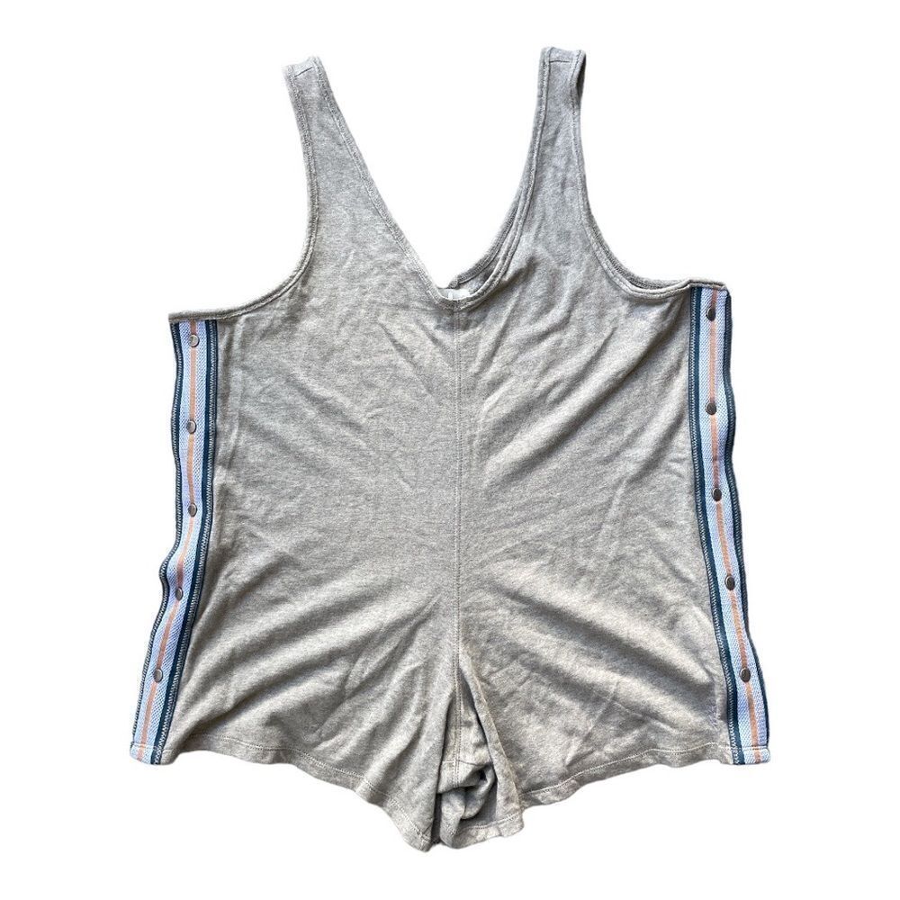 NWOT FP Movement Varsity Stripe Snap Fleece Romper L